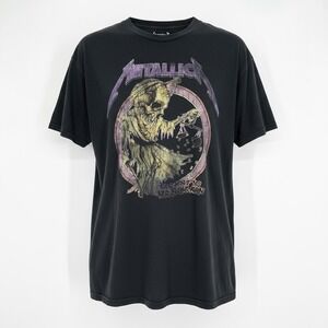 Metallica Lady Justice Graphic T-Shirt Black Short Sleeve Band Tee XL